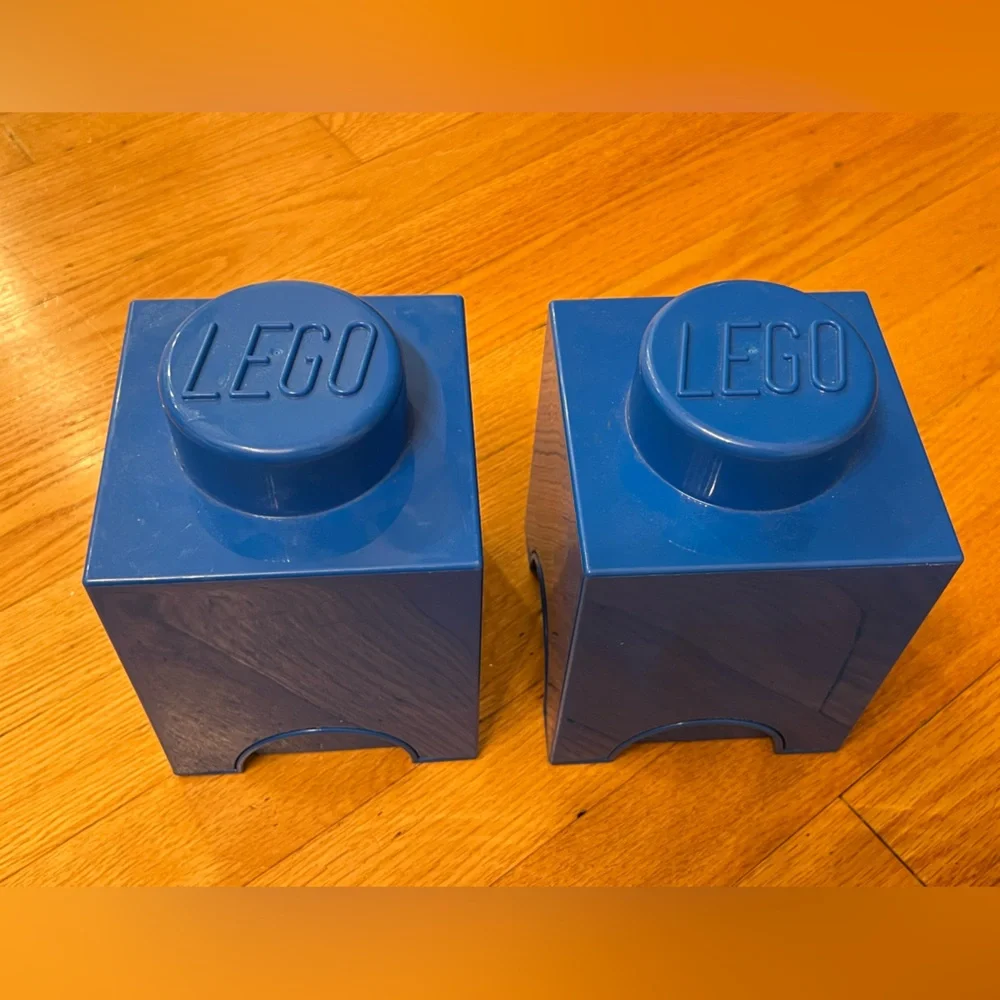 2 LEGO Blue Organizer Blocks LEGO Storage Bricks,